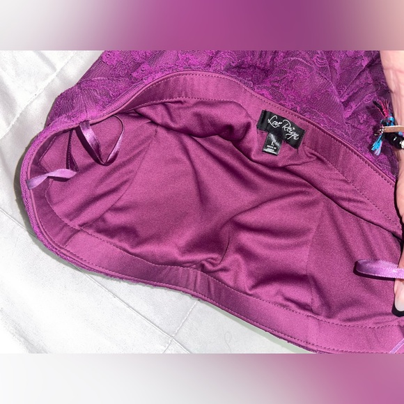 purple strapless lace dress - Picture 6 of 8